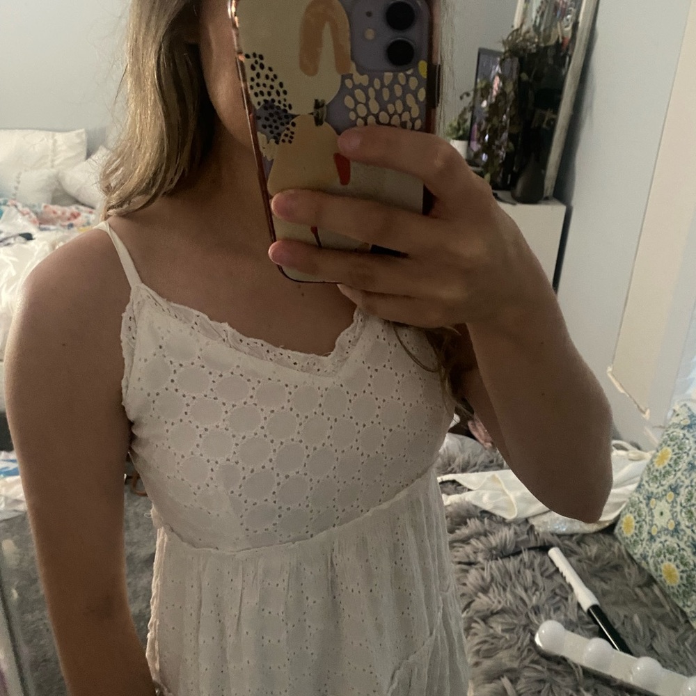 white lace mini dress
